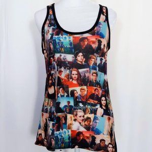 Riverdale Graphic Photo Racerback All Over Print Tank Top Black Multicolor Small